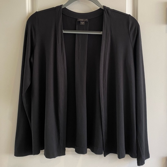 J. Jill Wearever Collection Open Front Jersey Knit Cardigan Black Drapey XSP - Picture 5 of 16